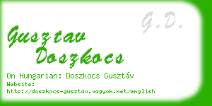 gusztav doszkocs business card